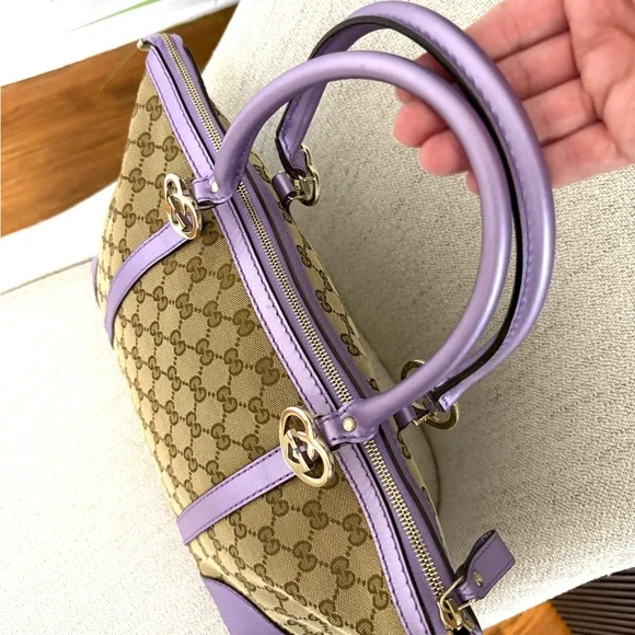 Authentic Gucci tote bag brown monogram canvas purple leather - Picture 16 of 16